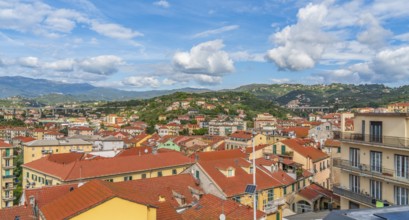Scenery around Porto Maurizio in Oneglia, a former town in northern Italy on the Ligurian coast, in