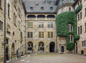 Scenery around Neuenstein Castle in Hohenlohe at winter time