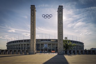 Berlin Olympic Stadium in the evening light, Westend, Berlin, Germany