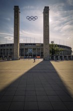 Berlin Olympic Stadium in the evening light, Westend, Berlin, Germany