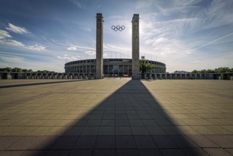 Berlin Olympic Stadium in the evening light, Westend, Berlin, Germany
