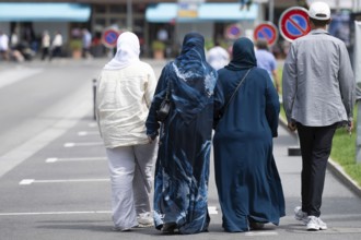 Women with headscarves, Interlaken, Switzerland
