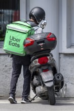 Uber Eats motorbike courier, Interlaken, Switzerland