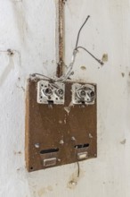 Old dilapidated power box, technology