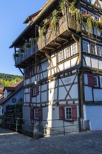 Hoher Wil, half-timbered house, Aachgasse, Little Venice, Blaubeuren, Swabian Alb,