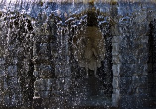 Water features at the Neptune Basin with a view of Neptune in Bergpark Wilhelmshöhe, UNESCO World
