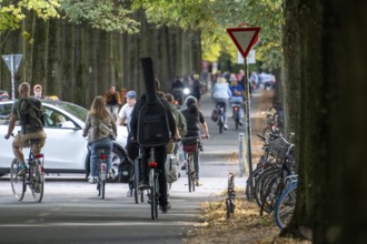 Cycle traffic in Münster, Promenade cycle path, tree-lined, car-free, approximately 4.5 km long