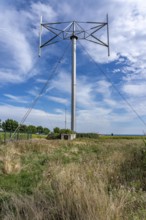 Vertical axis wind turbine, Darrieu wind turbine, 2 vertically mounted rotors rotate around the