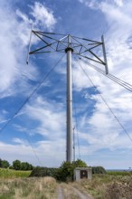 Vertical axis wind turbine, Darrieu wind turbine, 2 vertically mounted rotors rotate around the