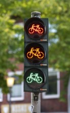 Bicycle traffic in Münster, bicycle traffic light, traffic light for bicycle traffic only, on a