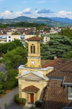 Temple of the Cross of Ouchy in a Sunny Summer Day in Lausanne, Vaud, Switzerland