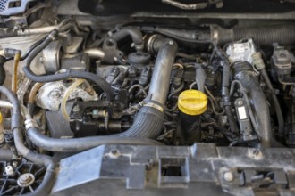 Car Engine with Sunlight in Switzerland