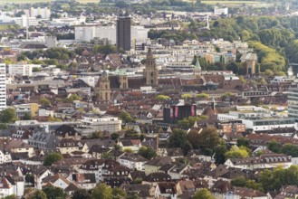 City view of Heilbronn seen from the Wartberg, Baden-Württemberg, Germany