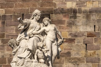 Group of figures of Mother Baar at the source of the Danube in Donaueschingen, Baden-Württemberg,