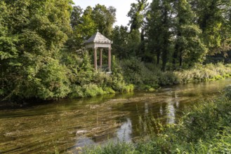 Danube temple at the confluence of the Donaubach and Brigach rivers in Donaueschingen,