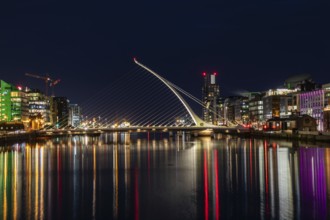 Samuel Becket Bridge, night shot, Dublin, Ireland