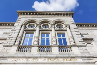 National Gallery of Ireland, detail of the façade, Dublin, Ireland