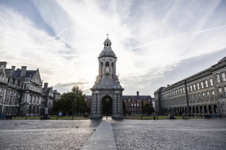 Campanile, bell tower, inner courtyard of Trinity College, Dublin, Ireland