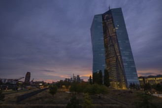 Clouds pass over the headquarters of the European Central Bank (ECB) in Frankfurt am Main shortly