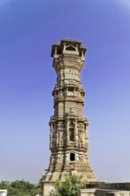 Kota, Rajasthan, North India, Asia, High ancient tower in India, ornately decorated in the radiant