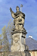 Statue on Charles Bridge, Old Town, UNESCO World Heritage Site, Prague, Czech Republic, Europe,