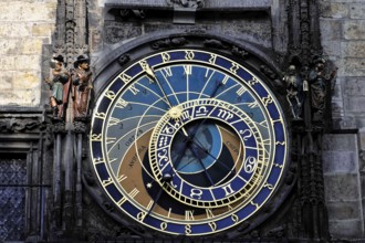 Old Town Hall, Old Town Square, Prague, Czech Republic, Complex dial of the astronomical clock with