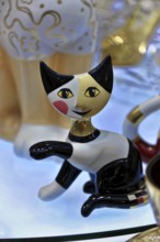 Prague, Czech Republic, Europe, Elegant cat sculpture with a colourful and modern design on a