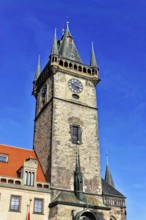 Old Town Hall, Old Town Square, Prague, Czech Republic, Europe, Historic clock tower in Prague with
