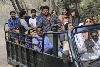 Ranthambhore Tiger Reserve, Sawai Madhopur, Kota, Rajasthan, North India, Asia, Group of people in