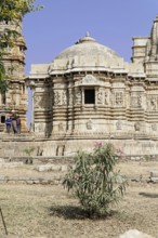 Kota, Rajasthan, North India, Asia, Historic Indian temple with ornate stone detail work, India