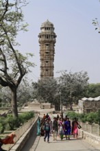 Kota, Rajasthan, North India, Asia, Great Watchtower, People walking on a path under trees, India