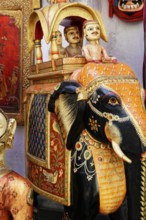 Udaipur, Rajasthan, North India, India, Asia, An elaborately decorated elephant figure with