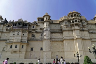 City Palace, Udaipur, Rajasthan, India, Asia, Magnificent Indian palace made of sandstone with