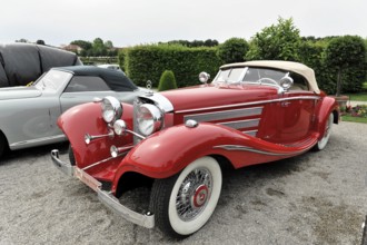 Mercedes-Benz 540K special roadster, built in 1938, classic car, red Mercedes vintage car in