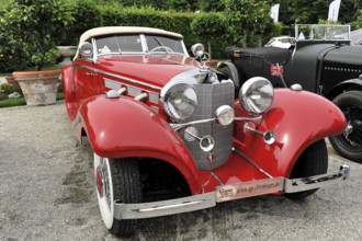 Mercedes-Benz 540K Special Roadster, built in 1938, classic car, red Mercedes classic car with