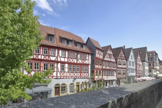Historic half-timbered houses, Hauptstraße, Ochsenfurt, Lower Franconia, Franconia, Bavaria,