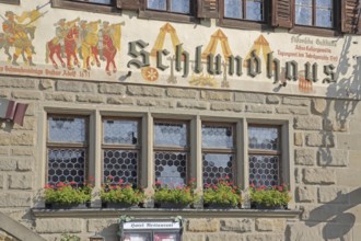 Wall painting on the history of the town at the entry of Swedish King Gustav II Adolf, Swedish,