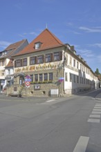 Historic Hotel and Restaurant Schlundhaus with mural painting, restaurant, market square, Bad