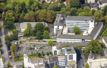 Aerial view, Westnetz GmbH Regional Centre Electricity Supply Company, left the Sauerland Theatre,