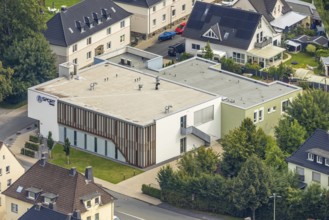 Aerial view, TV Arnsberg SPORTbahnhof Sporthalle, Clemens-August-Straße, Arnsberg, Ruhr area, North