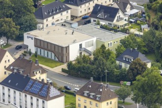 Aerial view, TV Arnsberg SPORTbahnhof Sporthalle, Clemens-August-Straße, Arnsberg, Ruhr area, North