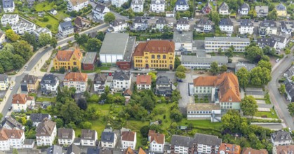 Aerial photo, Johannesschule and VHS Volkshochschule, Arnsberg, Ruhr area, North Rhine-Westphalia,