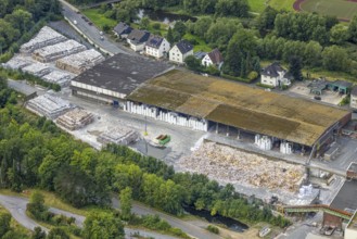 Aerial view, R.D.M. Arnsberg GmbH Papierfabrik Reno de Medici, recycled cardboard location,