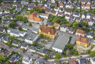 Aerial view, Johannesschule Arnsberg primary school, on the right the Adolf-Sauer-Schule, above