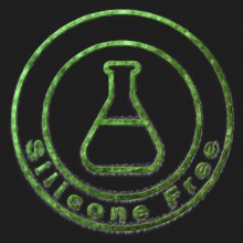 S?ilicon Free Green Symbol Drawn on Black Background