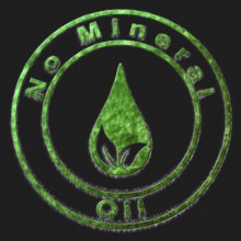 NO Mineral Oil Green Symbol Drawn on Black Background