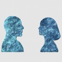 Male and Female Silhouette, Emotional Connection Concept, Psychology