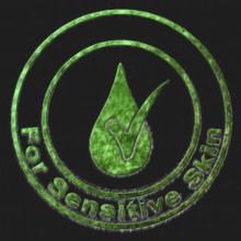 For Sensitive Skin Green Symbol Drawn on Black Background