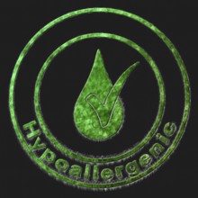Hypoallergenic Green Symbol Drawn on Black Background