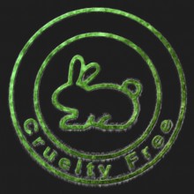 Cruelty Free Green Symbol Drawn on Black Background